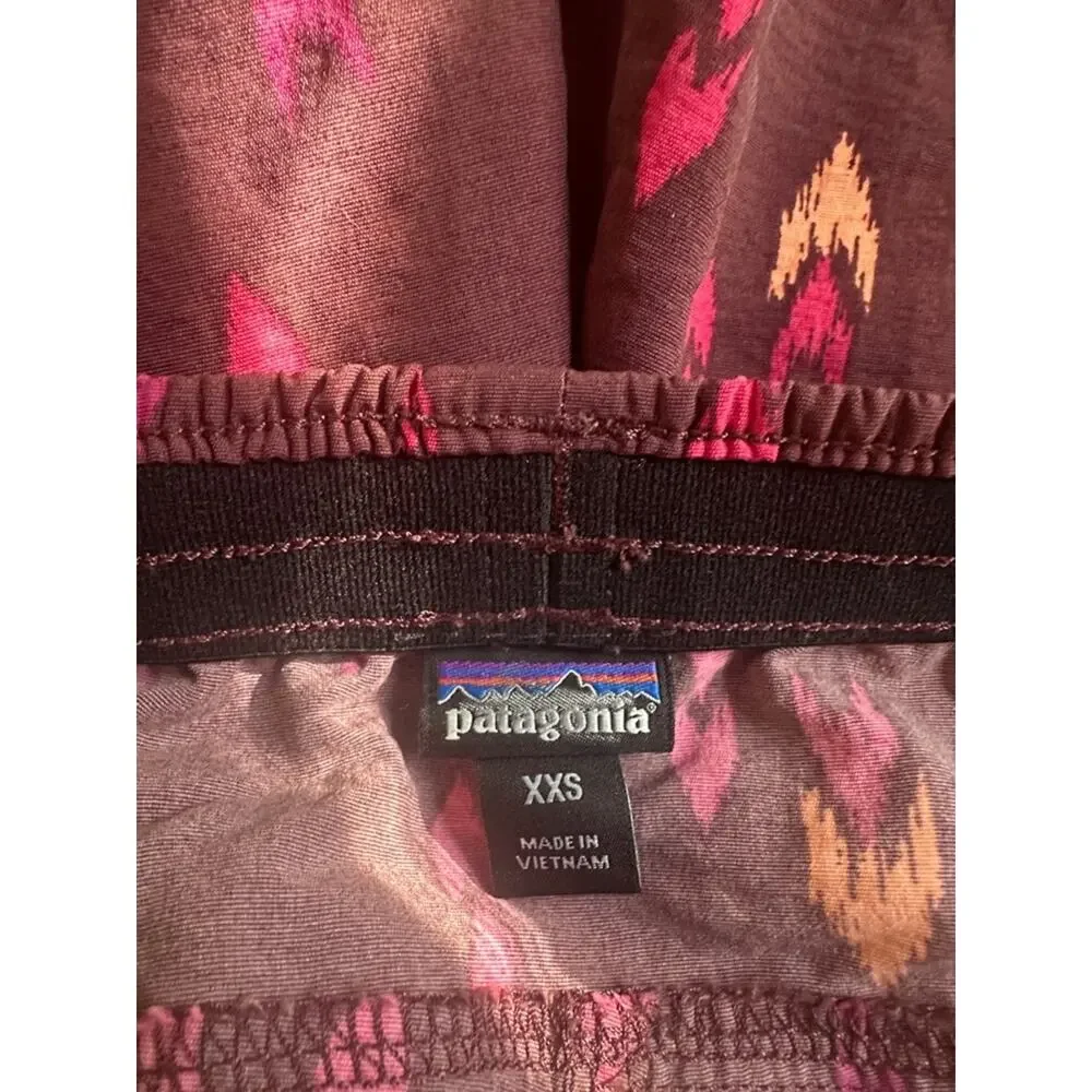Patagonia Baggies Women's Maroon Shorts Aztec Arrow Print Pockets Summer